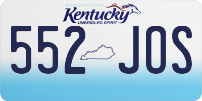 KY license plate 552JOS