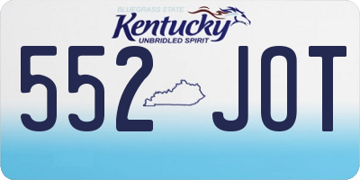 KY license plate 552JOT