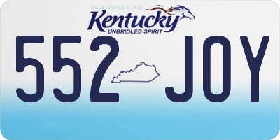 KY license plate 552JOY