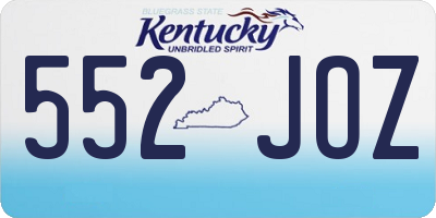 KY license plate 552JOZ