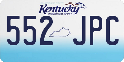KY license plate 552JPC