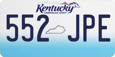 KY license plate 552JPE