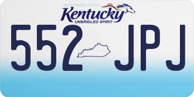 KY license plate 552JPJ
