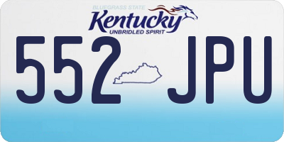 KY license plate 552JPU