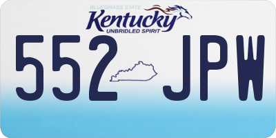 KY license plate 552JPW