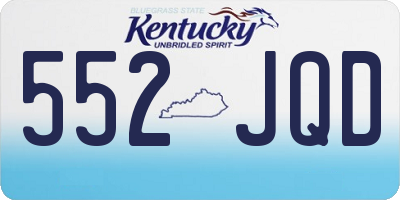 KY license plate 552JQD