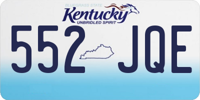 KY license plate 552JQE