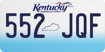 KY license plate 552JQF