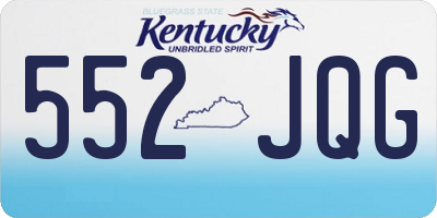 KY license plate 552JQG