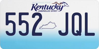KY license plate 552JQL