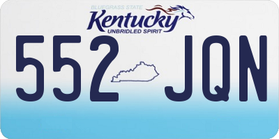 KY license plate 552JQN