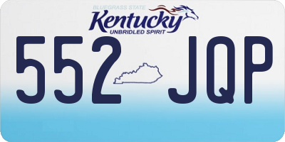KY license plate 552JQP
