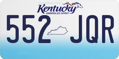 KY license plate 552JQR