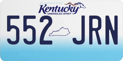 KY license plate 552JRN