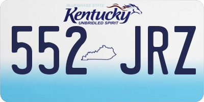 KY license plate 552JRZ