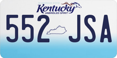 KY license plate 552JSA