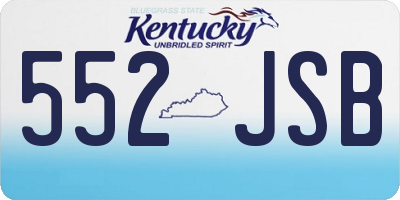 KY license plate 552JSB