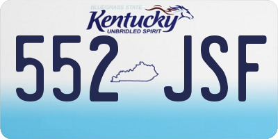 KY license plate 552JSF