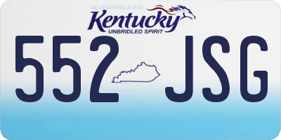 KY license plate 552JSG