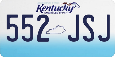 KY license plate 552JSJ
