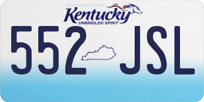 KY license plate 552JSL