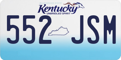 KY license plate 552JSM