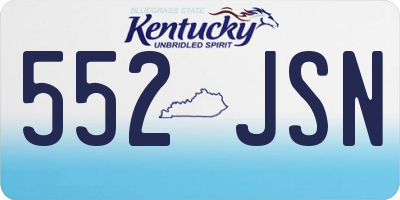 KY license plate 552JSN