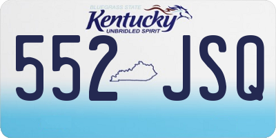 KY license plate 552JSQ