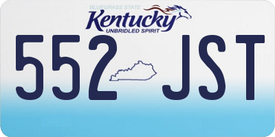 KY license plate 552JST