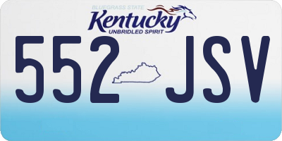 KY license plate 552JSV