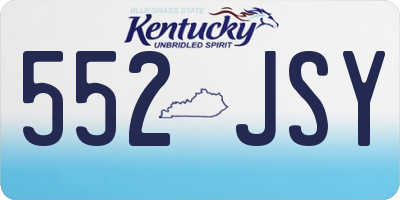 KY license plate 552JSY