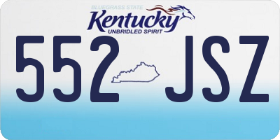 KY license plate 552JSZ