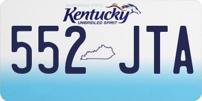 KY license plate 552JTA