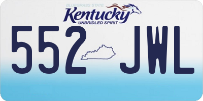 KY license plate 552JWL