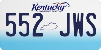 KY license plate 552JWS