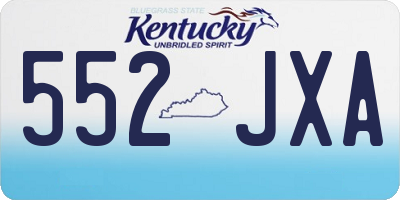 KY license plate 552JXA
