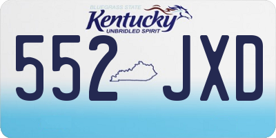 KY license plate 552JXD