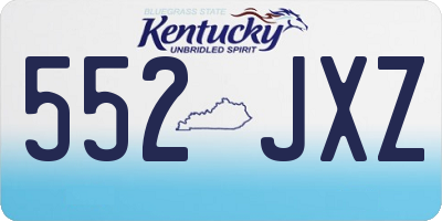 KY license plate 552JXZ