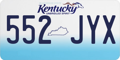 KY license plate 552JYX