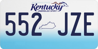 KY license plate 552JZE