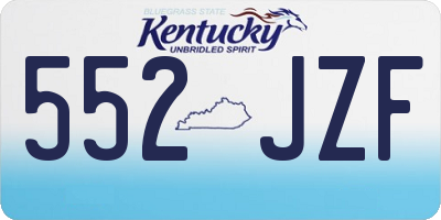 KY license plate 552JZF