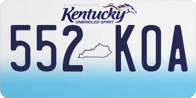 KY license plate 552KOA