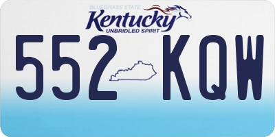 KY license plate 552KQW