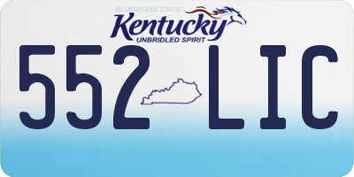 KY license plate 552LIC