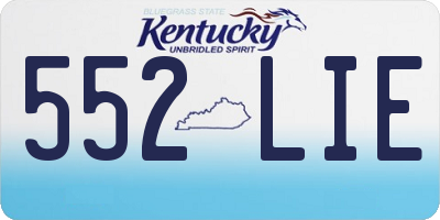 KY license plate 552LIE
