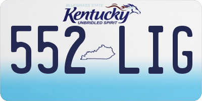 KY license plate 552LIG