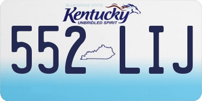 KY license plate 552LIJ