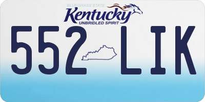 KY license plate 552LIK