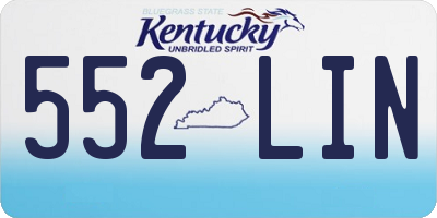 KY license plate 552LIN
