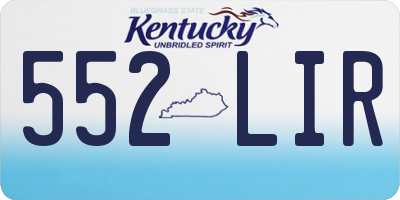 KY license plate 552LIR